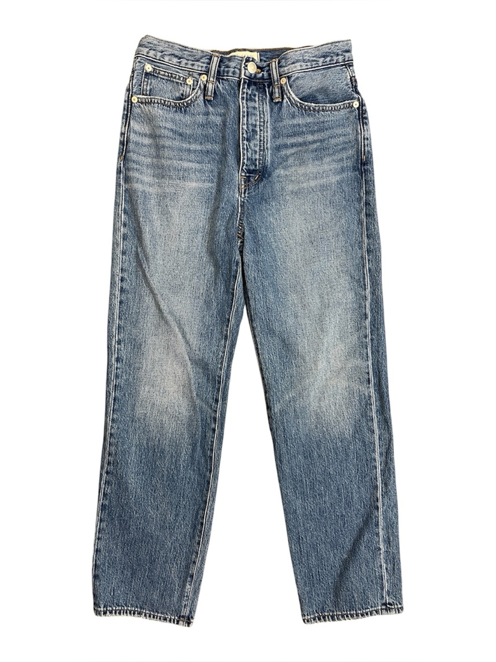 Madewell The Dadjean Straight Leg Relaxed Fit Blue Jeans